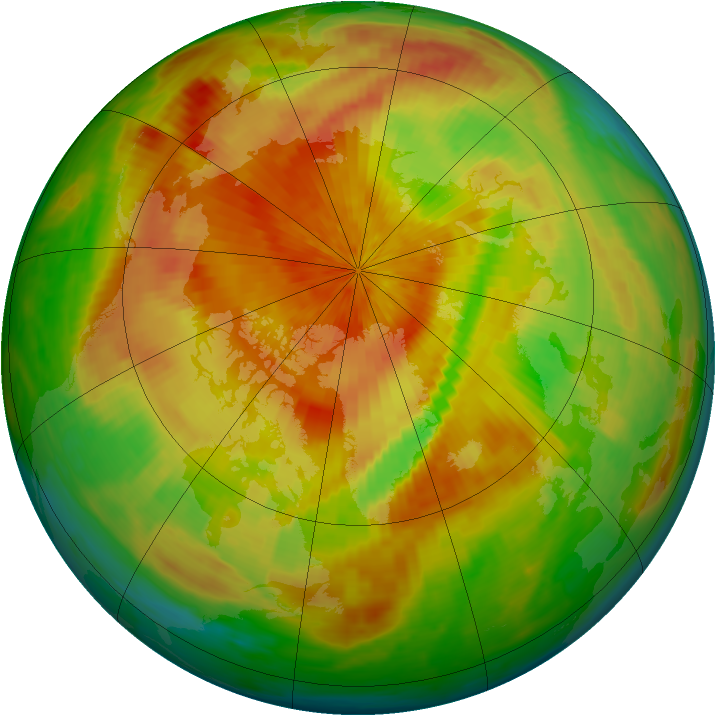 Arctic ozone map for 22 April 2002